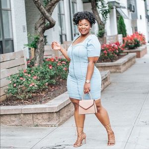 Denim Zip Front Dress